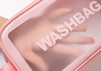 Vente en gros de sac à cosmétiques personnalisé transparent pour femmes avec logo personnalisé trousse à maquillage avec fermeture à glissière matériau PU étanche