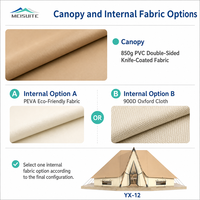 Carpa Glamping Personalizada para Hotel con Toldo de PVC de 850g y Estructura de Madera Laminada para Proyectos de Alojamiento al Aire Libre YX-12