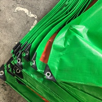 Bâche en PE verte à l'extérieur et orange à l'intérieur, imperméable, anti-UV, isolante thermiquement, pour camion et construction, avec œillets métalliques