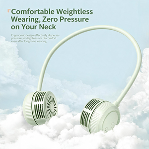Ventilador de Cuello Recargable por USB, 1000mAh, 180g, Silicona Flexible, Portátil, Mini Ventilador de Polímero de Litio para Viajes al Aire Libre - Product Image 1