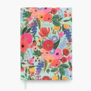 Custom Floral Printed Fabric Linen Journal Agenda A5 Hardcover Notebook Lined Paper Diary