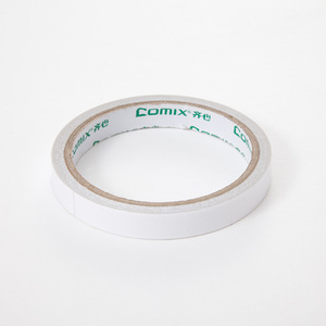 Ruban adhésif en papier coton double face Comix 12 mm x 10 m, 10 rouleaux, pour scellement, épissage, fixation, usage bureautique - Product Image 3