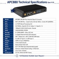 Ordinateur NXP I.MX 8M Plus Edge AI 40 TOPS Ara240 PC industriel sans ventilateur avec 8 Go de RAM pour la vision industrielle et l'usine intelligente en stock