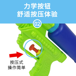 Pistolet à eau pour enfants, jouet d'extérieur en plastique à pression, pour les enfants de 4 à 6 ans, grande taille, couleur bleu orange - Product Image 4