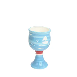 Original ins hand-painted goblet blue sky and white clouds pattern small wine glass