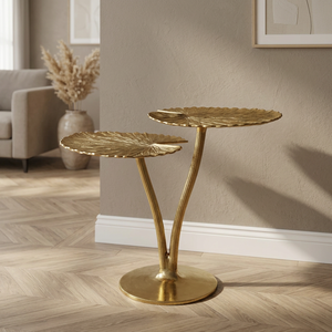 Mesa de Centro de Metal Contemporánea con Superficie Metálica, Moderna y Decorativa, No Plegable, Mueble para Sala de Estar, Garantía N/a, M F INTERNATIONAL - Product Image 1