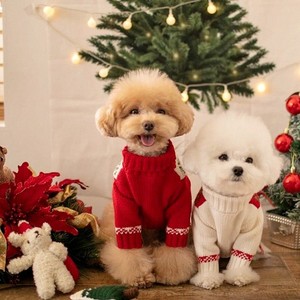 Pulls <span class=keywords><strong>en</strong></span> fourrure <span class=keywords><strong>en</strong></span> deux pièces pour chiens de petite et moyenne taille, pour les fêtes de l'hiver et de l'automne, Nouvel An, Noël, tenues pour chats - Product Image 2