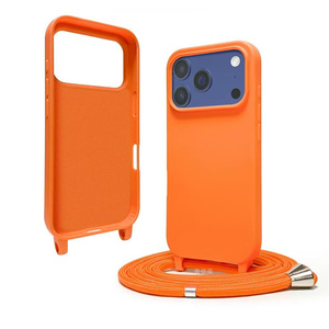 Étui de téléphone en corde orange pour <span class=keywords><strong>iPhone</strong></span> 17 Pro Max souple collier en TPU bandoulière lanière étui de téléphone pour <span class=keywords><strong>iPhone</strong></span> 17 Pro, 17 Air - Product Image 1
