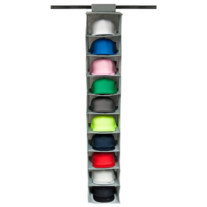 Customized 10-layer Closet Storage Baseball Cap Rack Hanging Hat Storage Bag Wardrobe Storage Shoes Organizer