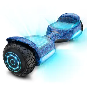 Gyroor-Hoverboard cromado de 2 ruedas, aeropatín púrpura de 6,5 pulgadas, aerodeslizador de diente azul, venta al por mayor