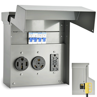Boîtier de prise RV, panneau électrique RV NEMA TT-30R - Étanche pour prise RV/EV 125/250V, camping-car, remorque, voiture électrique