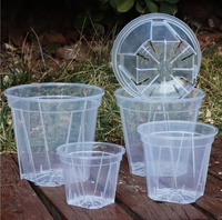 Vente en gros de pots transparents respirants pour orchidées papillons en plastique transparent