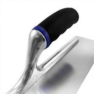 Truelle à bord plat de qualité industrielle 11 avec poignée ergonomique, lame en caoutchouc éponge carrée pour finition du ciment, en acier inoxydable - Product Image 3