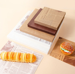 Revêtements de panier Emballages alimentaires Feuilles de papier Style <span class=keywords><strong>journal</strong></span> Imprimé Feuilles de papier sulfurisé Deli pour pains Burgers Frites - Product Image 1