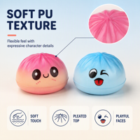 Jouets Squishy Mini-Baguettes en PU Souple à Remontée Lente en Forme d'Aliments, Jouets Anti-Stress à Presser avec Boîte de Présentation pour la Vente au Détail