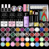 Kit complet d'outils d'extension d'ongles transfrontalier avec cristaux et liquides, lampe UV/LED et poudre de bijoux, personnalisable avec logo