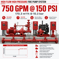 Ensemble de pompe à incendie électrique diesel 750 GPM 150 PSI avec pompe jockey pour la protection incendie haute pression