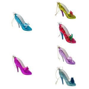 Usine En Gros Verre <span class=keywords><strong>Cendrillon</strong></span> Chaussure Pendentif Princesse Couronne Ornement En Verre À Talons Hauts - Product Image 2