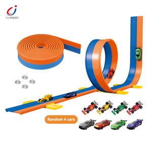 Piste de course de voiture à glissière Chengji, jouet d'aventure, assemblage coloré, rangement portable, piste de course de voiture flexible de 5 m - Product Image 1
