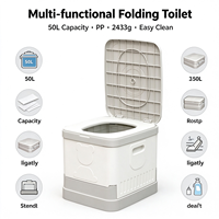 Toilette pliante multifonction portable, commode de camping pliable, toilette de voyage en plastique PP, toilette de voiture, gain de place, pour adultes