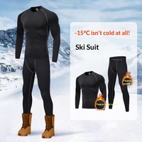Vêtements de ski à séchage rapide pour hommes, sous-vêtements thermiques, collants de compression, vêtements de sport, combinaison de course, doublure en polaire, anti-transpiration, hiver