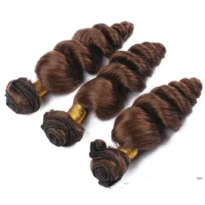 Оптовая продажа, предварительно окрашенные пряди волос #2 #4, темные коричневые волосы, волнистые бразильские волосы, пряди волос