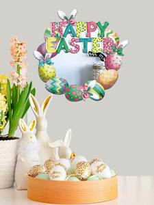 3D Acrylic Mirror Wall <b>Stickers</b> Happy <b>Easter</b> Bunny Egg UV Printing Mirror Wall Art Decoration Removable - Product Image 5