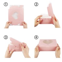 Boîtes avec fenêtre-boîtes à lettres pour fraises pâtisserie Pizza et cupcakes