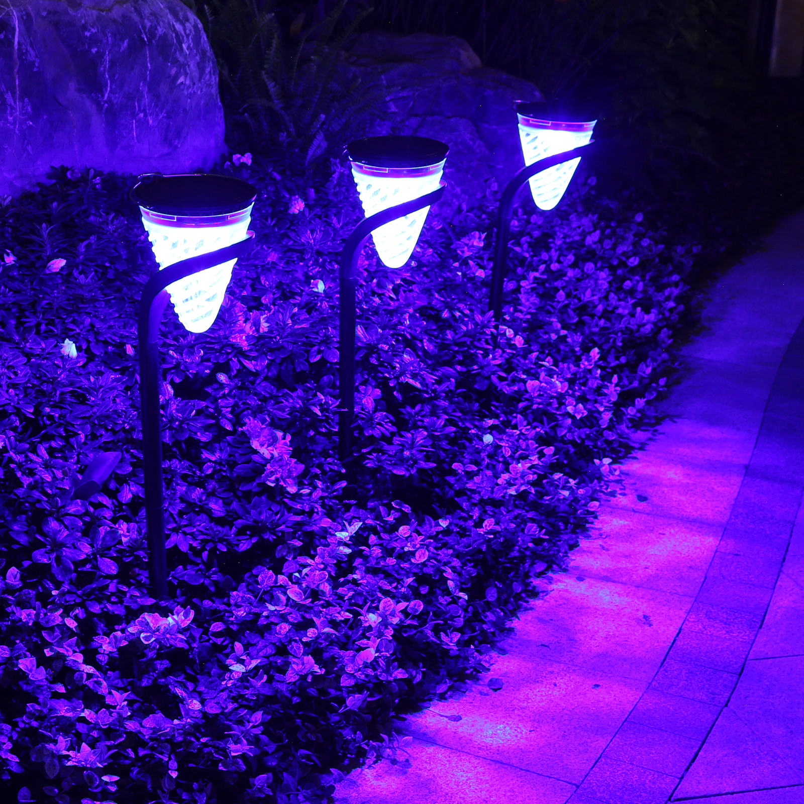 Spike Ip65 Garden Decor Solar Garden Lights Outdoor Decorative Pathway Light RGB LED