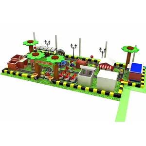 Traffic theme kids play area, kids car game commercial playground equipment, safety small indoor playground