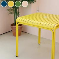 Ensemble de table et chaises de loisirs d'extérieur en alliage d'aluminium avec table à manger carrée pour cour, jardin, balcon, terrasse