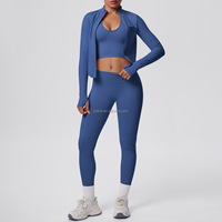 Nouvel ensemble de 4 pièces personnalisé, vêtements de sport taille plus, veste de sport, tenue de sport, ensemble de yoga sans couture pour femmes