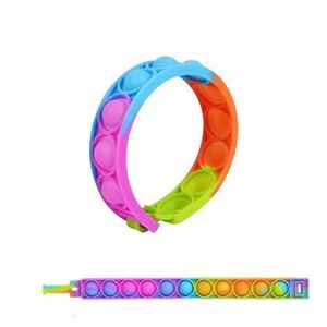 Vente en gros <span class=keywords><strong>pas</strong></span> <span class=keywords><strong>cher</strong></span> nouveauté silicone push pops <span class=keywords><strong>it</strong></span> fidgets jouet bracelet réglable multicolore soulagement du stress doigt presse bracelet jouet - Product Image 5