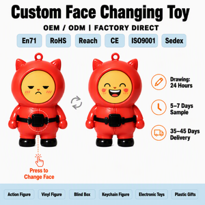 Llavero Personalizado con Expresión Facial Cambiante, Figura de PVC, Juguete Interactivo de Vinilo, Modelo de Muñeca para Coleccionables Novedosos - Product Image 1