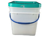 Seau carré en plastique de qualité alimentaire en gros avec couvercle, impression de logo, couleur PP, seau carré pour fruits de mer