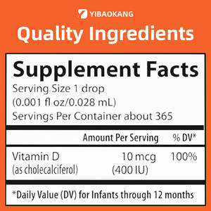Gotas de vitamina <span class=keywords><strong>D</strong></span> para bebés personalizadas de fábrica OEM/ODM 400 <span class=keywords><strong>IU</strong></span> (10 Mcg) por gota Gotas de vitamina <span class=keywords><strong>D</strong></span> líquida para bebés y niños pequeños - Product Image 3