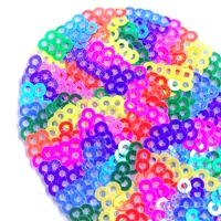 Parche Termoadhesivo de PVC con Lentejuelas de Corazones Coloridos Rosas para Sombreros, Tela de Lona Plástica, Precio al por Mayor
