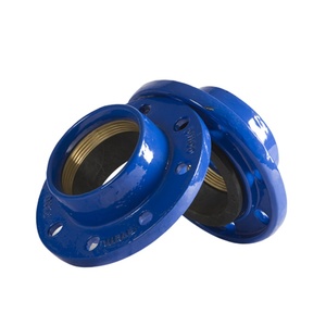 Ductile Iron Round PVC <strong>Flange</strong> Quick Adaptors For PE Pipe Casting Model Head For Liquid PN16 Pressure Painted Surface - Product Image 1