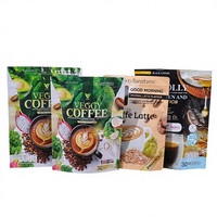 Sachet de café instantané imprimé sur mesure, pochette verticale en aluminium, résistant à l'humidité, avec fermeture éclair, qualité alimentaire, écologique, emballage OEM