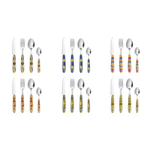 Set di Posate Excelsa 24 Pezzi in Acciaio Trinacria Utensili Multicolore - Product Image 2