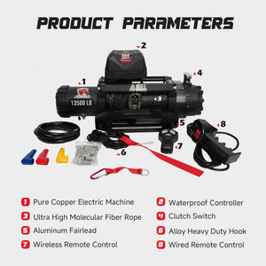 Ambull <span class=keywords><strong>Treuil</strong></span> de remorque puissant de 13500lbs <span class=keywords><strong>Treuil</strong></span> électrique de récupération tout-terrain avec boîtier de contrôle IP67 étanche pour <span class=keywords><strong>4x4</strong></span> tout-terrain - Product Image 6