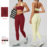 Ensemble soutien-gorge dos nu et leggings taille en V pour femme