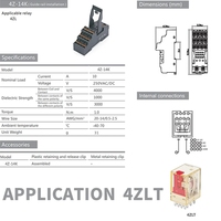 Relais de voiture série 4ZLT, relais électromagnétique électronique, lampe LED, 5A/8A, 8/14 broches, bobine de relais, 220V DPDT/4PDT, relais AC220V, relais 24VDC
