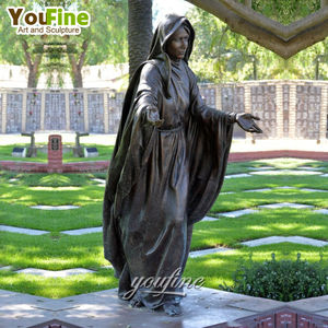 YOUFINE taille personnalisée extérieur grandeur nature catholique religieux Bronze doré Vierge Marie Statue Sculpture - Product Image 4