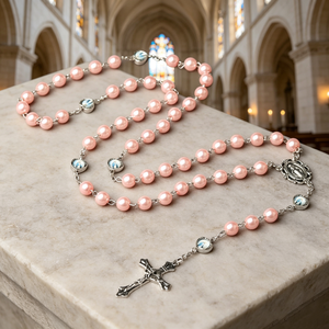 Rosario católico religioso grande, elegante y hermoso, de lujo, con accesorios de acrílico de colores y San Benito. - Product Image 2