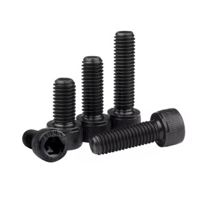 M14 22 Cylindrical Head Screw 12.9 Grade Knurled Cup Socket Cap Full Thread Din912 High Strength Bolt Black Coating - Product Image 1