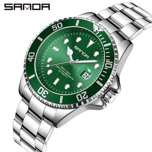 Montre-bracelet mécanique pour homme SANDA 7036, bracelet en acier massif, étanche, lumineuse, calendrier, montre décontractée pour affaires - Product Image 1