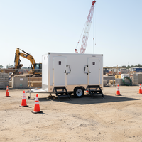 Toilettes mobiles durables à trois compartiments, remorque portable, espaces divisés pour hommes et femmes, pour la maison, le bureau, le magasin, la construction, nouveau modèle sandwich