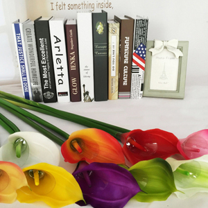 Artificial Calla Lily Boda nupcial ramo látex cabeza toque Real - Product Image 1