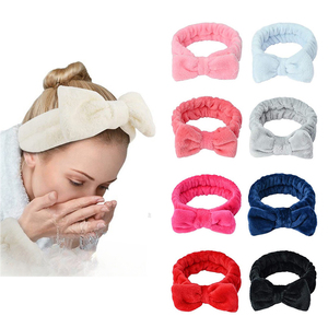 Haute qualité luxe Spa maquillage lavage du visage Polyester large bandeau élastique et peluche yeux Msak sommeil profond ensemble logo personnalisé - Product Image 2